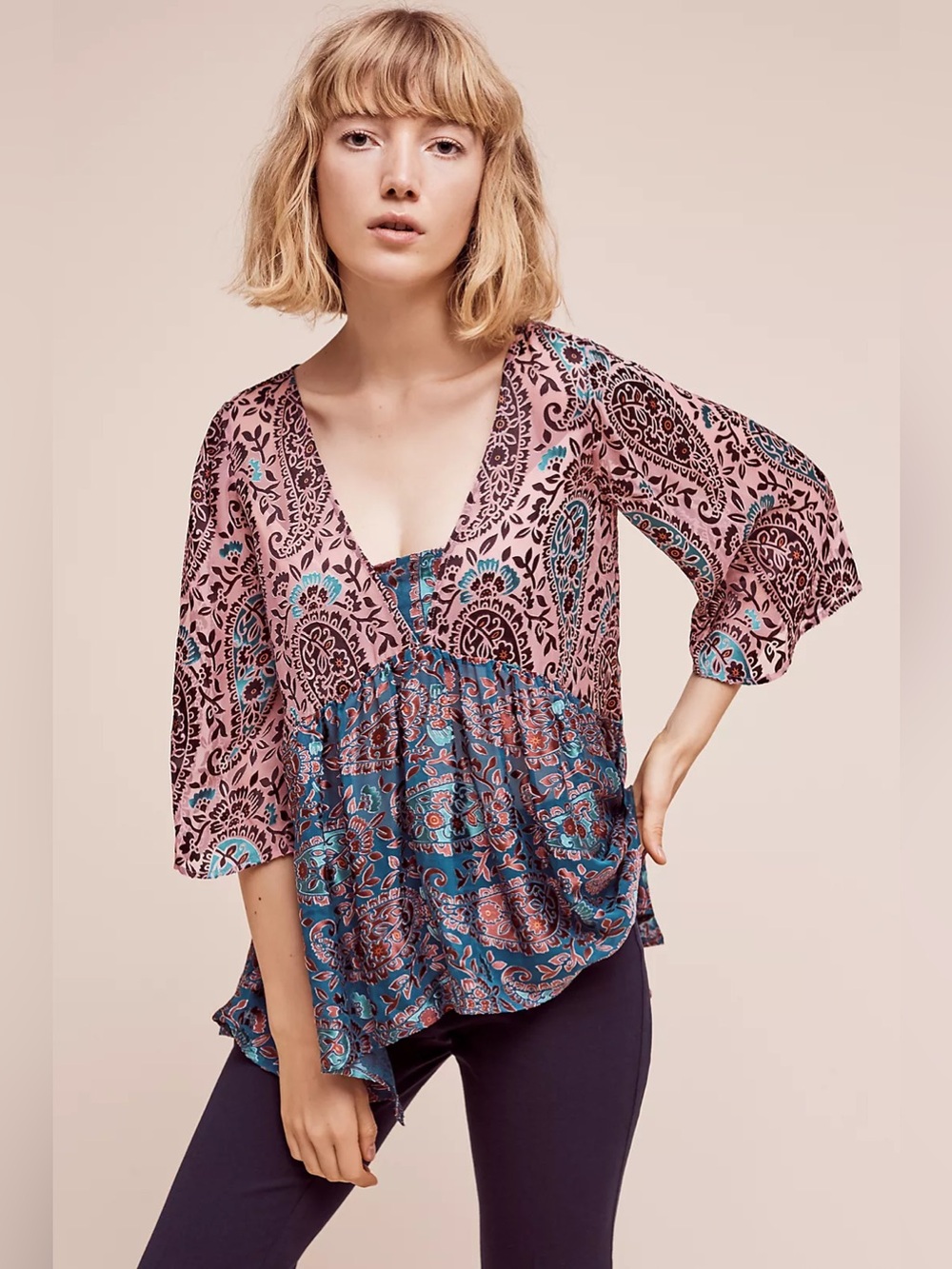 Anthropologie / Floreat | Valo burnout blouse, Small